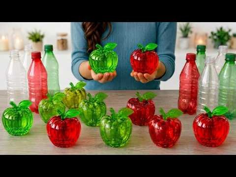 Turn Waste bottles Into Amazing Apple Decor! 🍏🍎Amazing Apple Craft ! DIY