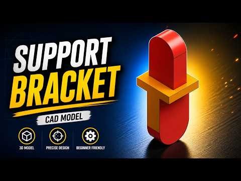 Support Bracket in SolidWorks | Beginner CAD Practice Day 14.