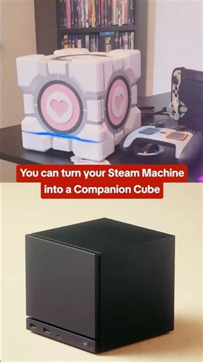 Here's the Companion Cube case from dbrand on a Steam Machine! #ignsummerofgaming #steammachine #ign