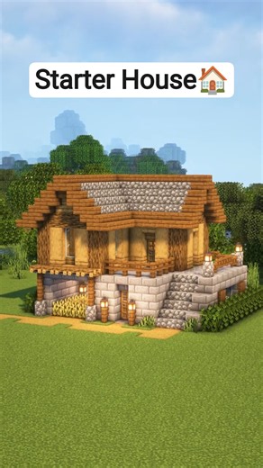 Minecraft Starter House Tutorial🏠 #minecraft