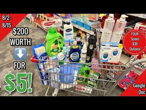 CVS Free & Cheap Coupon Deals & Haul | 8/2 - 8/15 |$200 WORTH FOR $5! STOCK UP🔥|Learn CVS Couponing