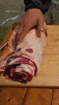 Juicy Rib Roll 🍖 in the Wilderness - ASMR Nature Cooking
