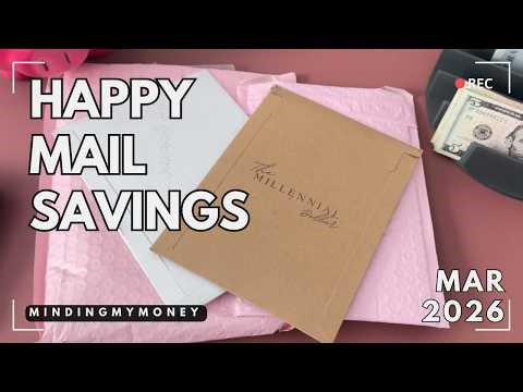 Opening Happy Mail 💌 + Cash Stufifng My Savings Challenge