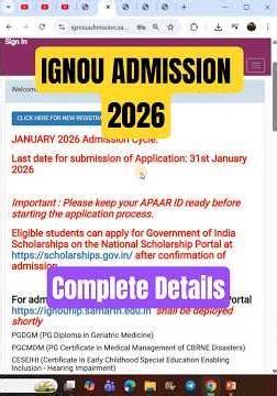 IGNOU January 2026 New Admission Complete Details | How to Fill IGNOU Admission Form 2026 Online?