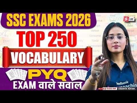 SSC Exams 2026 | Top Vocabulary Questions for SSC | Vocabulary Previous Year Question | Ananya Mam