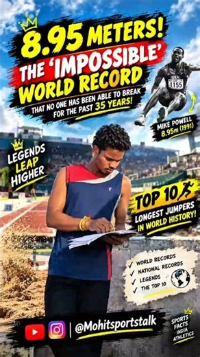 🤯 8.95 Meters! The Untouchable Long Jump World Record 🏆 | Top 10 Longest Jumps in History#shorts