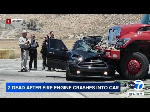 10-year-old, driver killed in crash between fire engine, car in SoCal