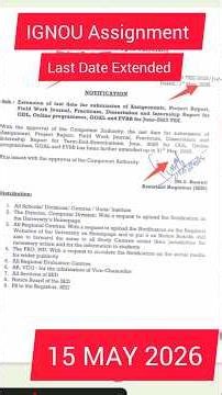 IGNOU Assignment Last Date EXTENDED 😱 New Deadline + Full Update 2026”