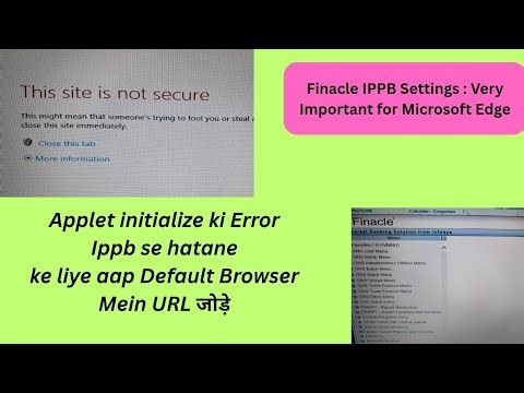 IPPB applet initialization error solution | Microsoft Edge setting in Finacle ippb #indiapost