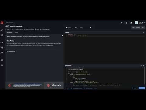 codewars python Function 1 hello world