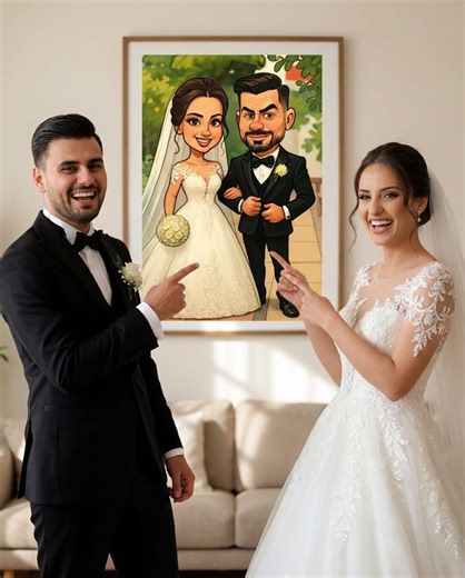 Custom Wedding Caricature Portrait, Personalized Bride and Groom Cartoon, Wedding Gift, Digital Illustration - Etsy