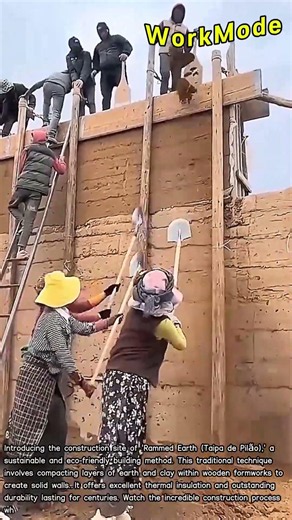 A Massive Barrier Built with Only Earth and Bare Hands #worker #process #earthenwall