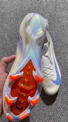 Nike Air Zoom Mercurial Superfly 10 Elite FG Firm Ground Soccer Cleats - White/Blue Glitter/Orange A