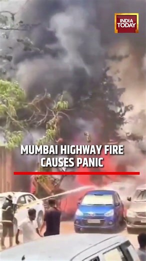 VIRAL | Mumbai Highway Fire Causes Panic After CNG Cylinder Blast On Ghatkopar-Mankhurd Link Road