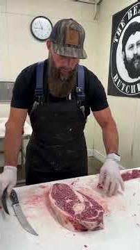 Cutting beef arm roasts and a mini caveman steak. 🔪🔥🥩 #shorts