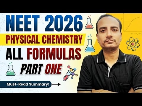 NEET 2026 ll All physical chemistry formule for neet 2026 ll neet 2026 complete physical chemistry