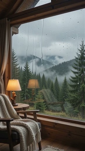 🏔️ Rainy Mountain Forest 🌧️ | Cozy Cabin & Relaxing Rain Sounds