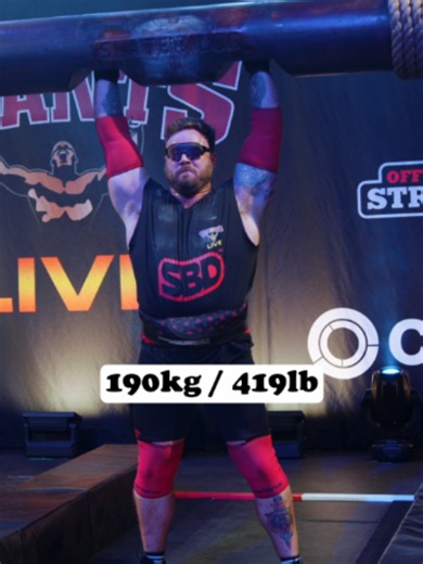 Andrew Flynn SMASHES 190kg Log Press #strength #strongman #giantslive