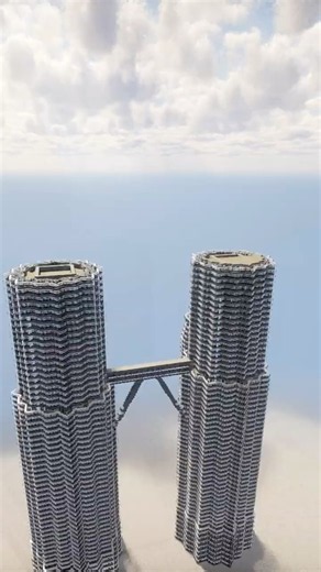【マイクラ】製作時間5時間 ペトロナスツインタワー建築タイムラプス#マイクラ #建築 #マイクラ建築 #高層ビル #現代建築