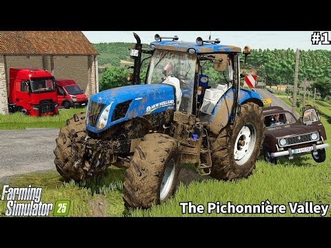Awesome French Map, Making Alfalfa & Clover Hay Bales│Pichonnière Valley│FS 25│Timelapse1