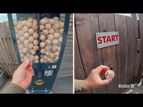 Cool Wooden Ball Attraction | 285-Foot Wooden Ball Track with Obstacles!