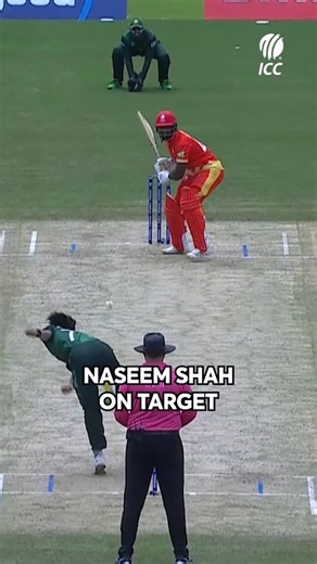 Honing in on the stumps is Naseem Shah 🎯 #T20WorldCup #Cricket | ICC - International Cricket Council