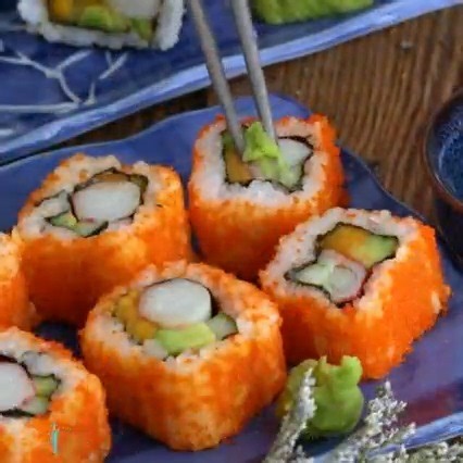 California maki is a popular inside-out sushi roll made with kani or crab, creamy avocado, and crisp cucumber wrapped in seasoned sushi rice and nori, then coated with sesame seeds or tobiko. Fresh, flavorful, and well-balanced, this classic sushi roll is perfect for sushi nights at home. #CaliforniaMaki #SushiRoll #HomemadeSushi #JapaneseCuisine #SushiRecipes #MakiRoll #AsianFood | Foxy Folksy - Modern Filipino Kitchen