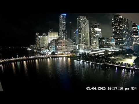 600k views on Earthcam 24 Hours Live HD 60FPS Miami Camera, View of Fireworks, Dolphins and Manatees
