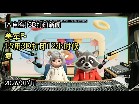 [AI电台] 3D打印新闻 - 美军F-15用3D打印12小时修复 - 2026年01月11日