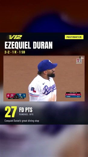 Ezequiel Duran: 27 FanDuel DFS pts 🔥 MLB Highlight | V12 Optimizer