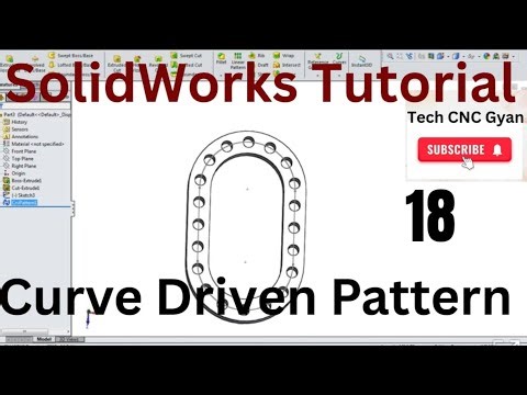 Curve Driven Pattern in SolidWorks SolidWorks Curve Pattern Tutorial Pattern Along Curve SolidWorks