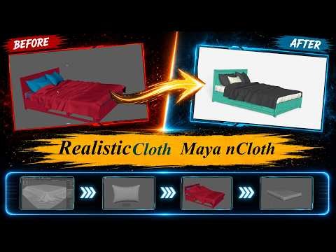 Create Realistic Pillow, Mattress, Bedsheet & Blanket in Maya | nCloth Tutorial