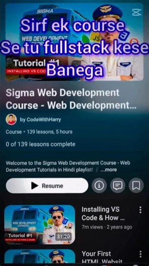 Sigma web development is a free course by code with harry. #webdevelopment # codewithharry #edits