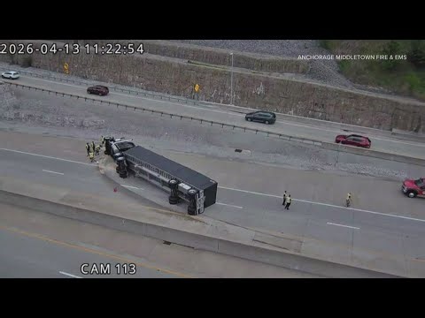 Semi overturned crash clears KY-841 after hours