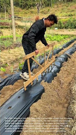 Efficient Planting: Using a Homemade Hole Puncher for Plastic Mulch