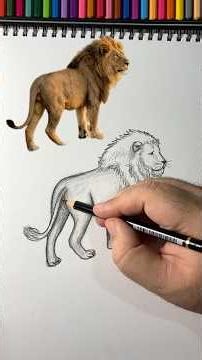 كيف رسم أسد بأقلام رصاص بكل سهولة !؟ #drawing #الرسوم #رسم