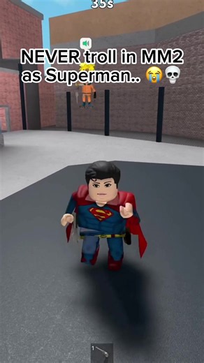 NEVER troll as Superman in MM2.. 💀😭 #roblox #robloxfyp #mm2 #mm2roblox