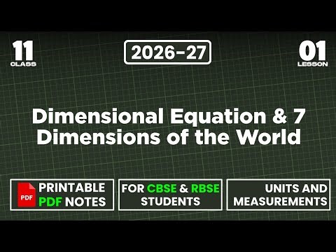 Dimensional Equation & 7 Dimensions of the World | 11 Physics | Units & Measurement L - 58 | PJ Sir