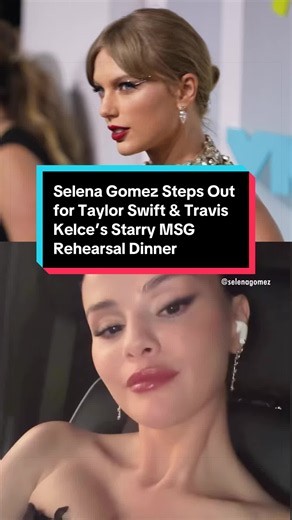 #SelenaGomez is on her way to be by her besties side. ❤️ The star posted an IG story of her in a black gown reportedly headed to #TaylorSwift and #TravisKelce’s MSG rehearsal dinner.