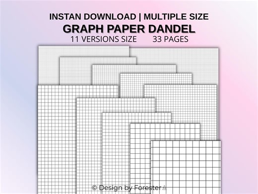 Graph Paper Bundle, Printable Graph Grid Paper, Squared Paper Template, Grid Paper Printable, Math Graph Paper, Printable PDF - Etsy