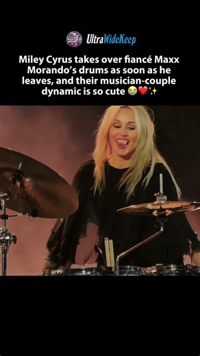 miley cyrus jumps on maxx morando’s drums the second he steps away 😭❤️ #mileycyrus
