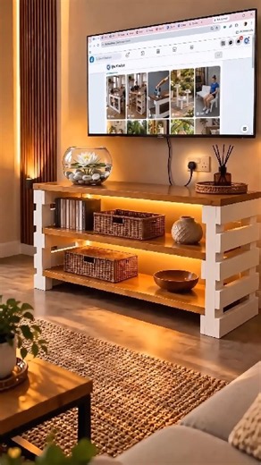 DIY TV Console from Wooden Boards | Easy Woodworking Project