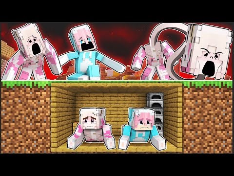 MOMON & ATUN SEMBUNYI DALAM BUNKER DARI MONSTER MIRIP KITA di MINECRAFT @BANGJBLOX 