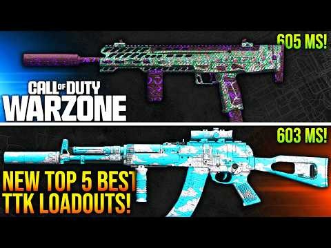 WARZONE: New TOP 5 FASTEST TTK META LOADOUTS After Update! (WARZONE Best TTK Weapons)