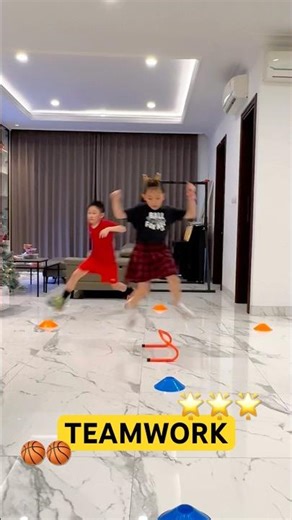 TEAMWORK 💫 PARTNER AGILITY CIRCUIT ⚡️ NINJA #shorts #speedandagility #ninjago