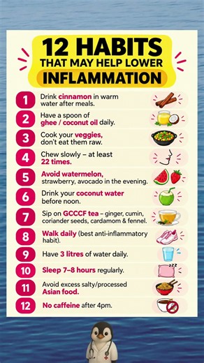 12 Daily Habits That May Help Reduce Inflammation Naturally 🌿 | Health Tips