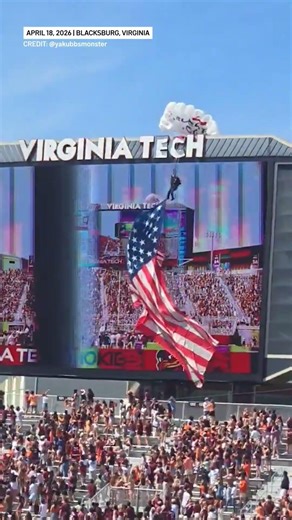 Parachutist crashes into scoreboard at Virginia Tech spring football game | NBC4 Washington