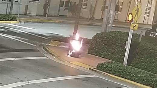 Man arrested after video shows Miami Beach trash can on fire