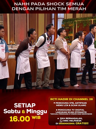 Semuanya langsung geleng-geleng kepala pada kebingungan😁 RCTI Hadir di CHANNEL 28, ikuti cara mudahnya: * Aktifkan LCN lalu scan ulang STB Kamu * Scan otomatis TV Digital Apabila masih bermasalah dengan siaran @officialrcti ditempat kamu? Silahkan cek link berikut ya ⬇️⬇️⬇️ https://bit.ly/LayananSolusiDigital Atau, Hubungi Nomor Whatsapp MNC HELPDESK DI 08569003900. GRATIS!!! #MasterChefIndonesiaSeason13 #MasterChefIndonesia #MCIS13 #MCIS13diRCTI