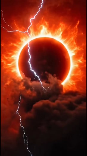 Timelapse Ring of fire Solar Eclipse In Australia, New Zealand, Indonesia and Philipines A terrifying “Ring of Fire” solar eclipse burning in a blood-red sky. The black moon blocks the sun while violent solar flares explode around the fiery ring. Dark storm clouds swirl fast, lightning flashes across the sky, ash particles drift in the air. The camera shakes slightly and slowly zooms in, creating a chilling end-of-the-world atmosphere. #timelapse #solareclipse #ringoffire | Miyasi Studio
